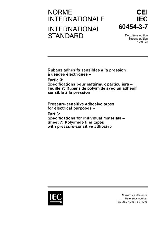 Cover IEC 60454-3-7:1998